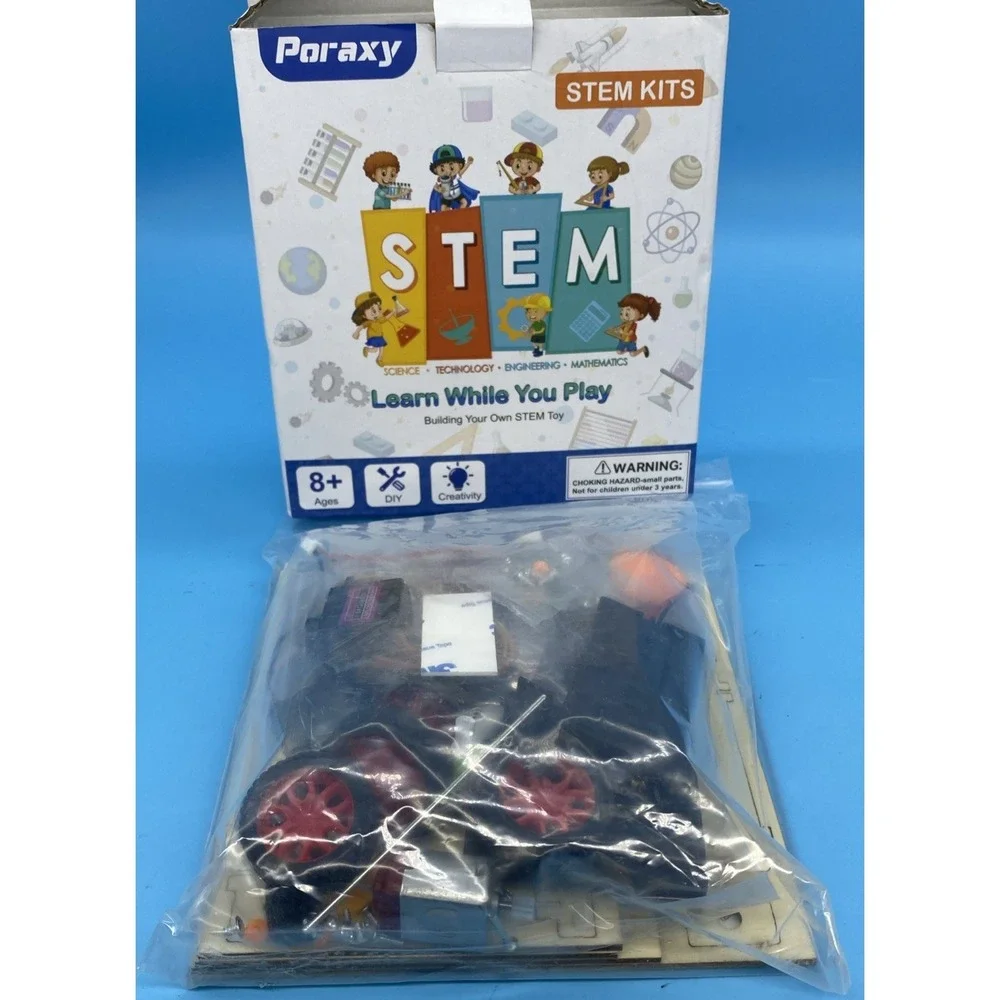 Poraxy STEM Remote Control Car Building Kit Wooden 3D Puzzle Toy‎ New Open box